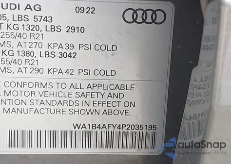2023 Audi Sq5 Premium Plus Tfsi Quattro Tiptronic из США, поврежденный, VIN WA1B4AFY4P2035195